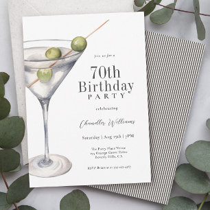 Martini Cocktail 70ste Verjaardagsfeest Kaart