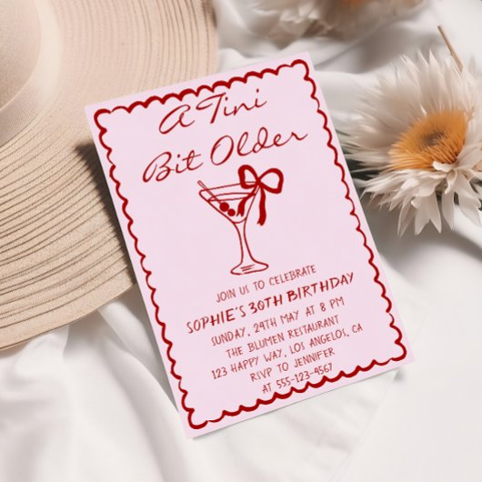 Martini Cocktail A Tini Bit Older 30th Birthday Kaart