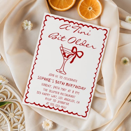 Martini Cocktail A Tini Bit Older 30th Birthday Kaart