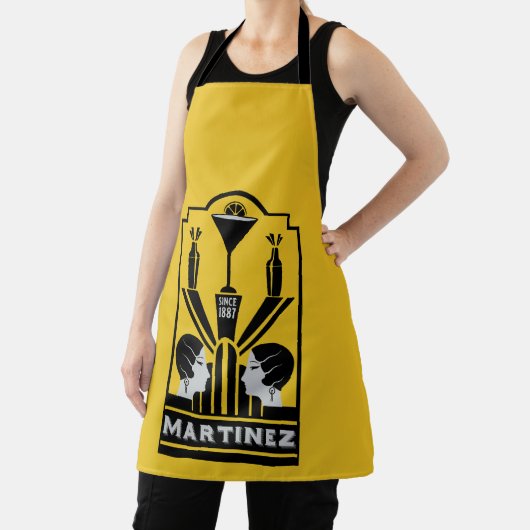 Martini Cocktail Art Deco Schort (Insitu)