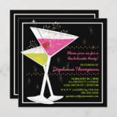 Martini Cocktail Bachelorette Party Invitation Kaart (Voorkant / Achterkant)