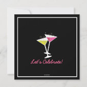 Martini Cocktail Bachelorette Party Invitation Kaart (Achterkant)