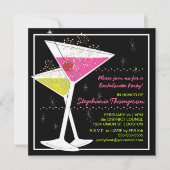 Martini Cocktail Bachelorette Party Invitation Kaart (Voorkant)