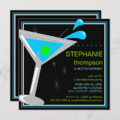 Martini Cocktail Bachelorette Party Invitation Kaart (Voorkant / Achterkant)