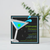Martini Cocktail Bachelorette Party Invitation Kaart (Staand voorkant)