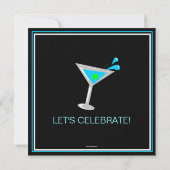 Martini Cocktail Bachelorette Party Invitation Kaart (Achterkant)