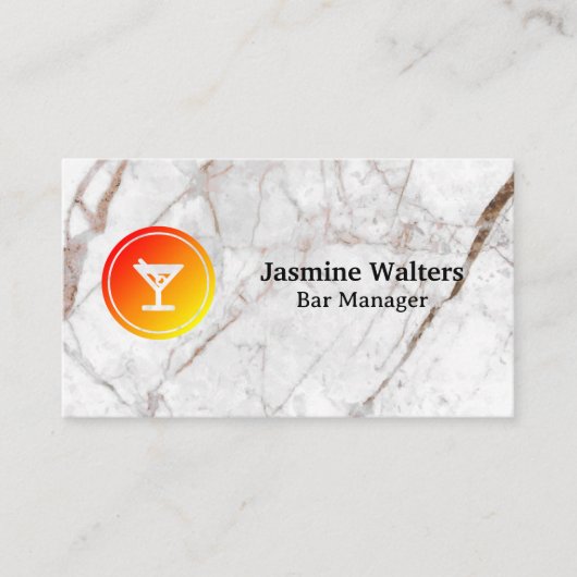 Martini Cocktail Bar Logo | barman Visitekaartje (Voorkant)