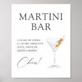 Martini Cocktail Bar Recept Poster (Voorkant)