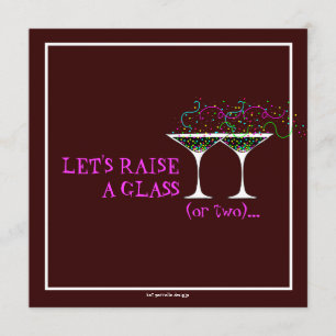 Martini Cocktail Birthday Party Invitation Kaart