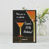 Martini Cocktail Birthday Party Kaart (Staand voorkant)