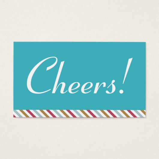 Martini cocktail blauw feestje drink ticket visitekaartjes (Voorkant)