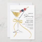 Martini Cocktail Bow Modern Elegant Vrijgezellenfe Kaart (Voorkant)