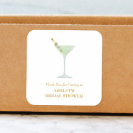 Martini Cocktail Bruiloft Feestartikel Bruidsuitno Vierkante Sticker