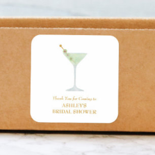 Martini Cocktail Bruiloft Feestartikel Bruidsuitno Vierkante Sticker