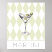 Martini Cocktail Drink op Harlequin achtergrond Poster (Voorkant)