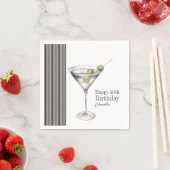 Martini Cocktail Elegant 40ste verjaardagsfeestje Servet (Insitu)