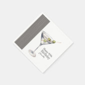 Martini Cocktail Elegant 60ste Verjaardagsfeest Servet (Hoek)