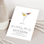 Martini Cocktail Elegante Minimalistische Verjaard Kaart
