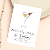Martini Cocktail Elegante Minimalistische Verjaard Kaart