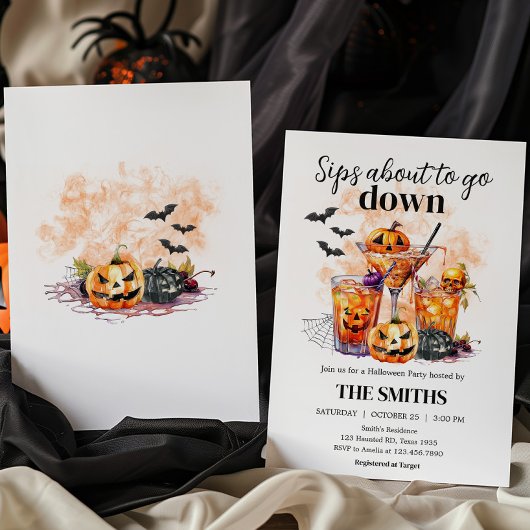 Martini Cocktail Halloween Party Uitnodiging