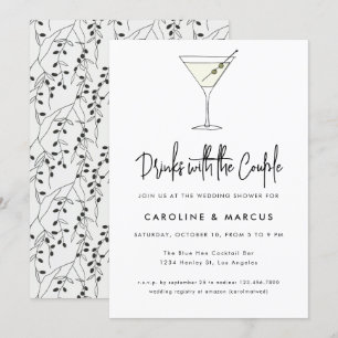 Martini Cocktail Illustratie Koppels Douche Kaart