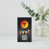 Martini Cocktail Logo | QR-code Visitekaartje (Staand voorkant)