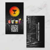 Martini Cocktail Logo | QR-code Visitekaartje (Voorkant / Achterkant)