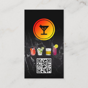 Martini Cocktail Logo   QR-code Visitekaartje