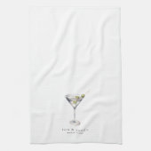 Martini Cocktail Lounge met Jouw naam Theedoek (Verticaal)