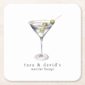 Martini Cocktail Lounge met uw naam Kartonnen Onderzetters (Voorkant)
