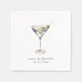 Martini Cocktail Lounge met uw naam Servet (Voorkant)