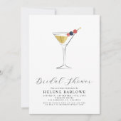 Martini Cocktail Modern Minimalistisch Vrijgezelle Kaart (Voorkant)