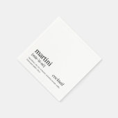 Martini Cocktail Modern Quote Black Typografie Servet (Hoek)