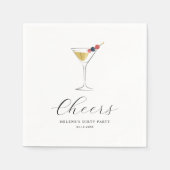 Martini Cocktail Moderne Minimalistische Bruidsdou Servet (Voorkant)