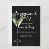 Martini cocktail op zwart kaart (Voorkant)