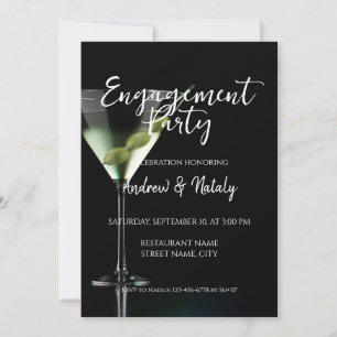 Martini cocktail op zwart kaart