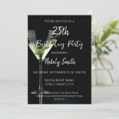 Martini cocktail op zwart kaart (Staand voorkant)