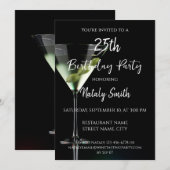 Martini cocktail op zwart kaart (Voorkant / Achterkant)