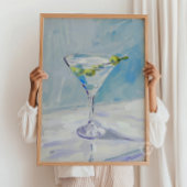 Martini Cocktail Painting Poster - Blauw