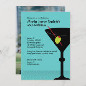 Martini Cocktail Party Birthday Kaart (Voorkant / Achterkant)