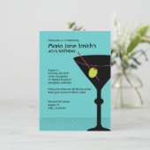 Martini Cocktail Party Birthday Kaart (Staand voorkant)