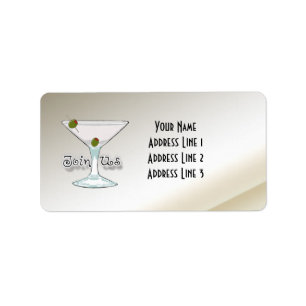 Martini Cocktail Party Invitation Adresetiketten Etiket