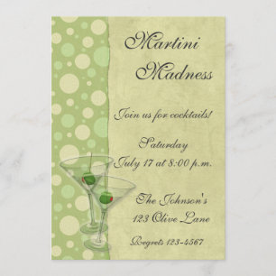 Martini Cocktail Party Invitation Kaart