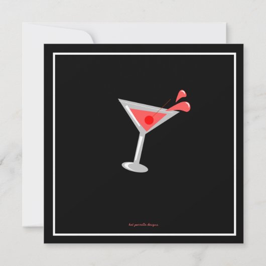 Martini Cocktail Party Invitation Kaart (Achterkant)