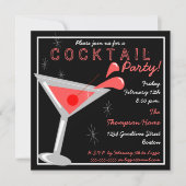 Martini Cocktail Party Invitation Kaart (Voorkant)