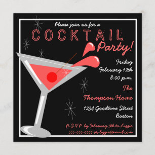 Martini Cocktail Party Invitation Kaart