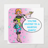 Martini - Cocktail Party Invitation Kaart (Voorkant / Achterkant)