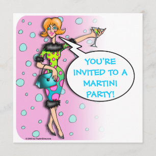 Martini - Cocktail Party Invitation Kaart