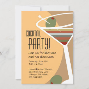 Martini Cocktail Party Invitations Kaart