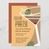 Martini Cocktail Party - Uitnodigingen (Voorkant / Achterkant)